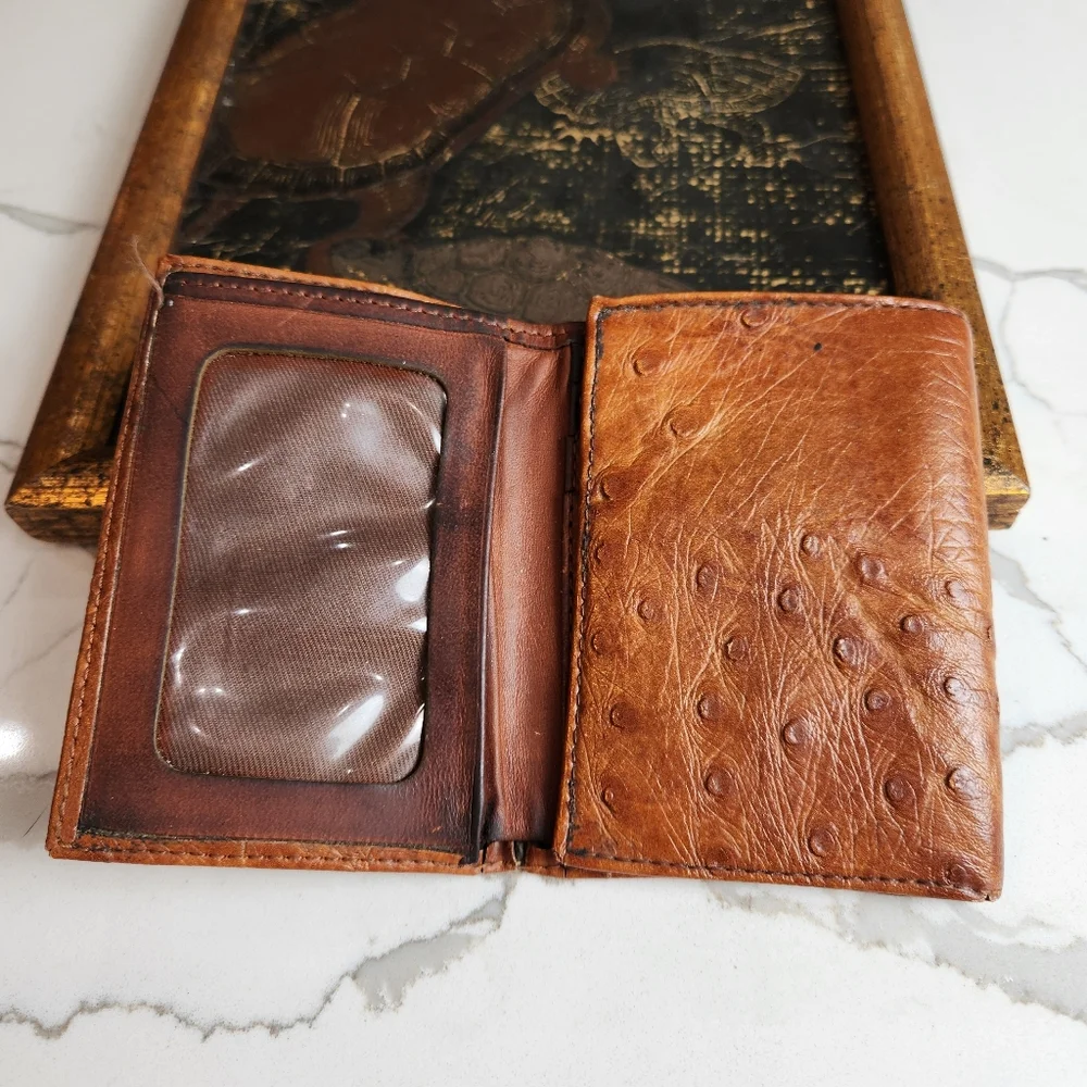 VINTAGE OSTRICH LEATHER ID & CARD WALLET